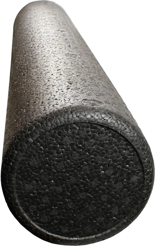 CanDo Foam Roller - Black Composite - Extra Firm - 6" x 36" - Round